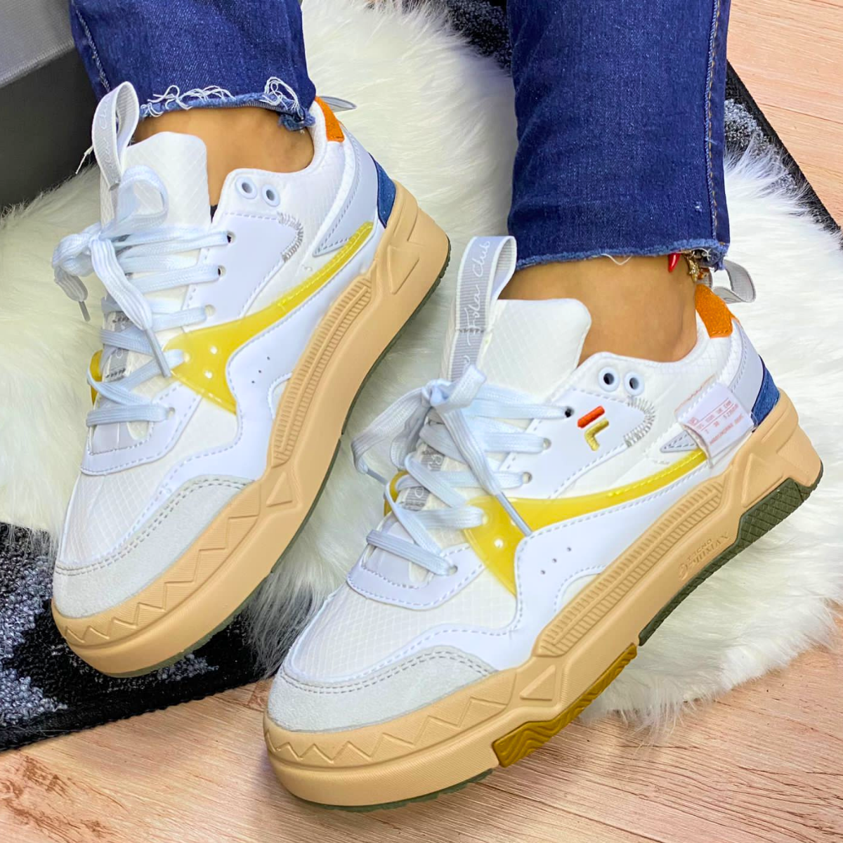 tenis fila fusion original mujer color beige cafe Comprar tienda onlineshoppingcenterg Colombia centro de compras en linea osc